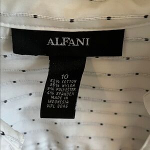 Alfani Black and White Patterned Blouse